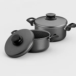 JUEGO DE 2 OLLAS T/ALUM. PARIS NEGRO (24, 26) CM
