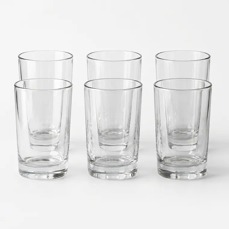 JUEGO DE 6 VASOS CAN LISO LEX.BEBIDA - 252 ML  1