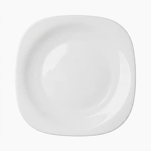 PLATO LLANO PLAZA CUADRADO OPALINE - 27 CM