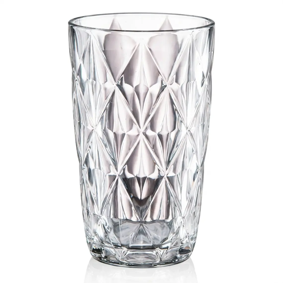 JUEGO DE 6 VASOS ALTO LABRADO PRISMA - 370 ML  1