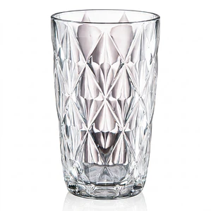 JUEGO DE 6 VASOS ALTO LABRADO PRISMA - 370 ML 