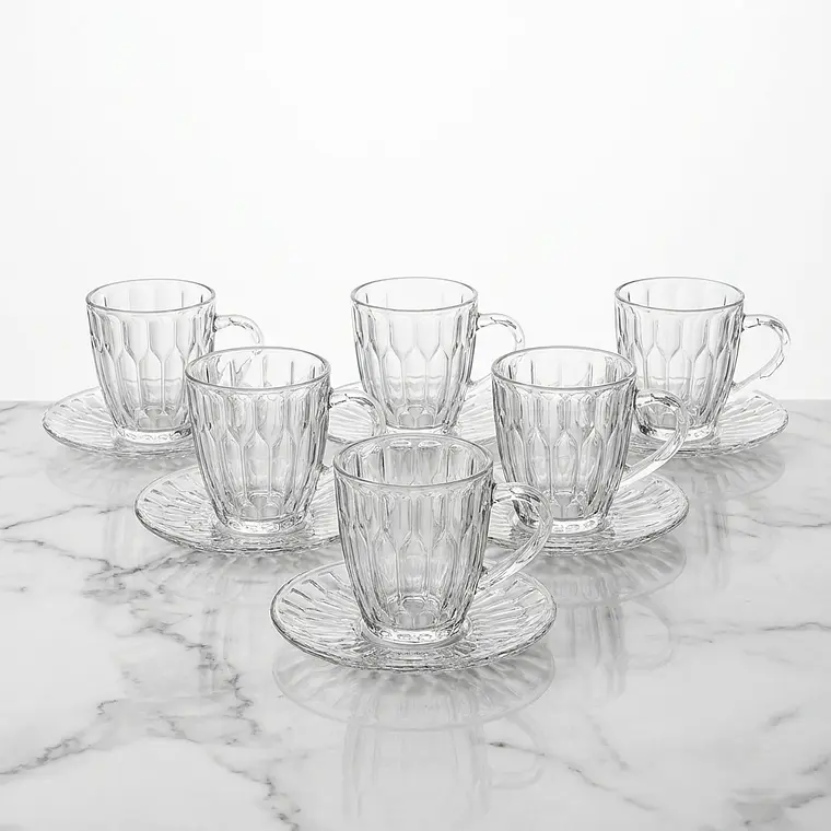 JUEGO DE 6 TAZA C/PLATO CAFE OLD - 100 ML  1