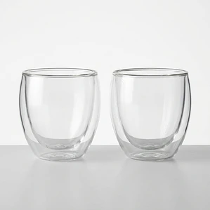 JUEGOS 2 VASOS CAFE ESPRESSO BOROSILICATO DOBLE PARED - 100 ML