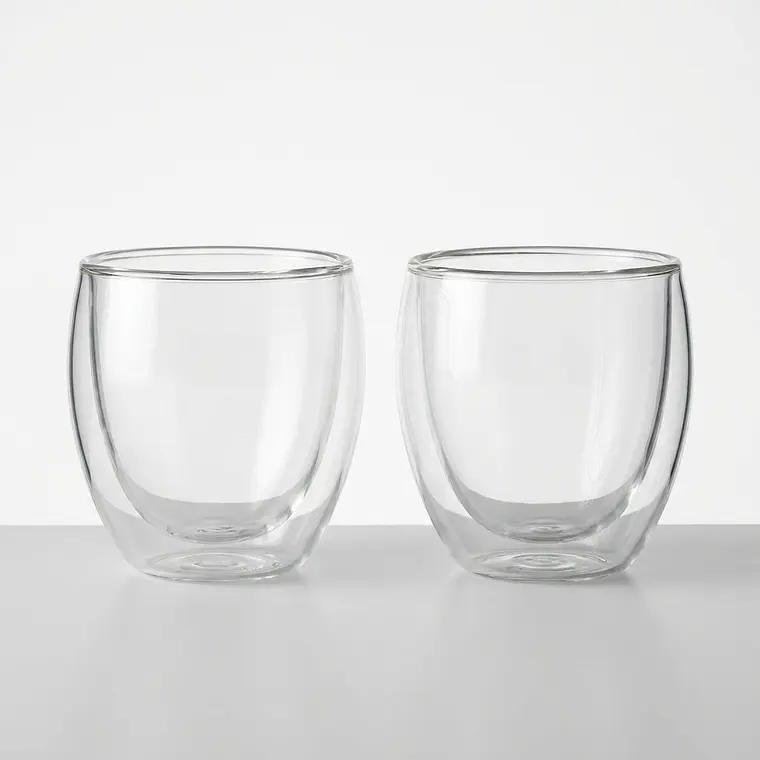 JUEGOS 2 VASOS CAFE ESPRESSO BOROSILICATO DOBLE PARED - 100 ML 1