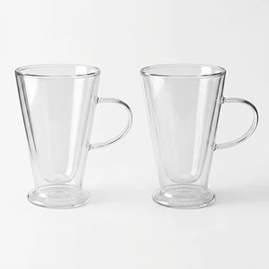 JUEGO 2 TAZAS CAPUCHINO BOROSILICATO DOBLE PARED - 400 ML
