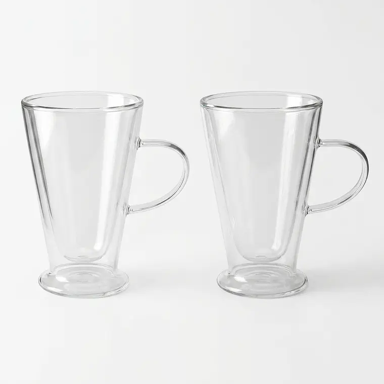 JUEGO 2 TAZAS CAPUCHINO BOROSILICATO DOBLE PARED - 400 ML 1