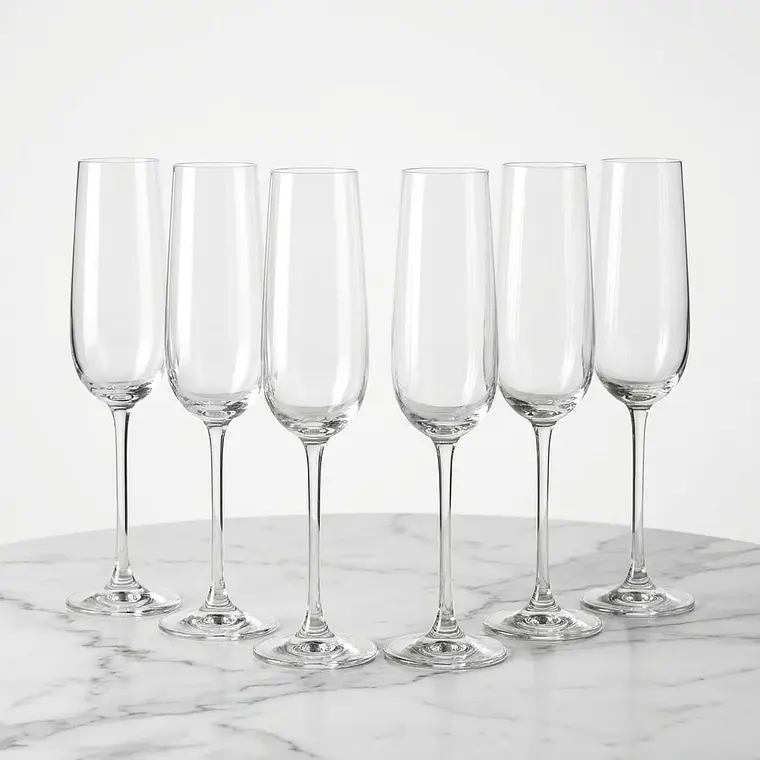 JUEGO DE 6 COPAS CRISTAL CHAMPAGNE TRIVENTO - 270 ML  1