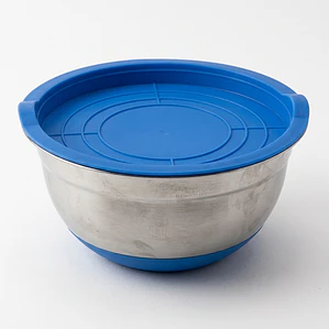 BOWL ACERO BASE SILICONA C/TAPA AZUL 1.9 L - (20CM) 