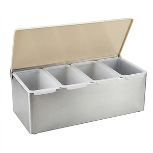 CAJA 4 DIVISIONES P/BAR BASE METAL T/ACRILICO 