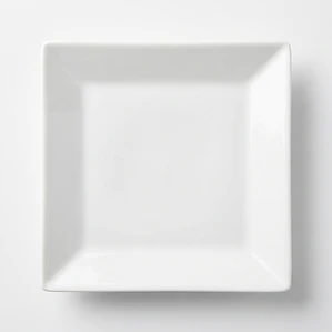 PLATO CUADRADO C/BORDE - 25.5 CM 