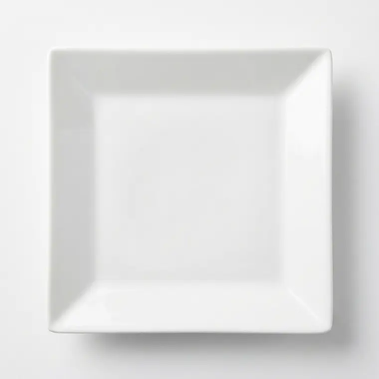 PLATO CUADRADO C/BORDE - 25.5 CM  1