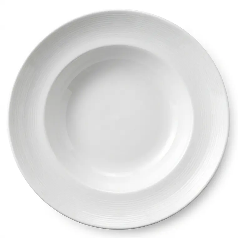PLATO HONDO LOZA BLANCO - 10.5