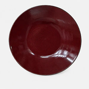 PLATO ROJO OSCURO BORDE NEGRO 