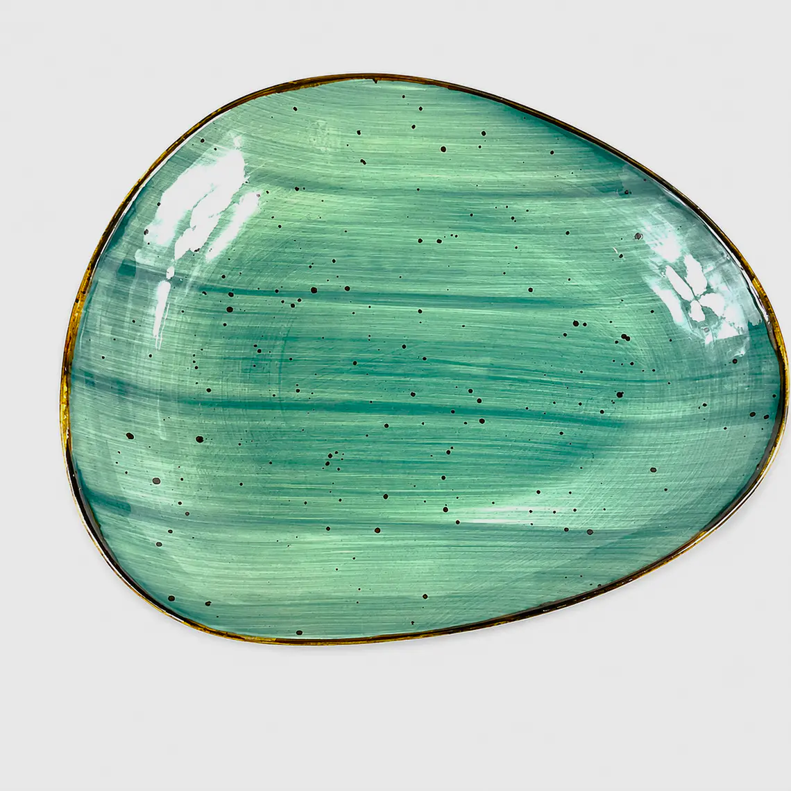 PLATO TENDIDO ARUBA ESCALONADO VERDE B/DORADO (30.5 x 25 x 3) CM 1