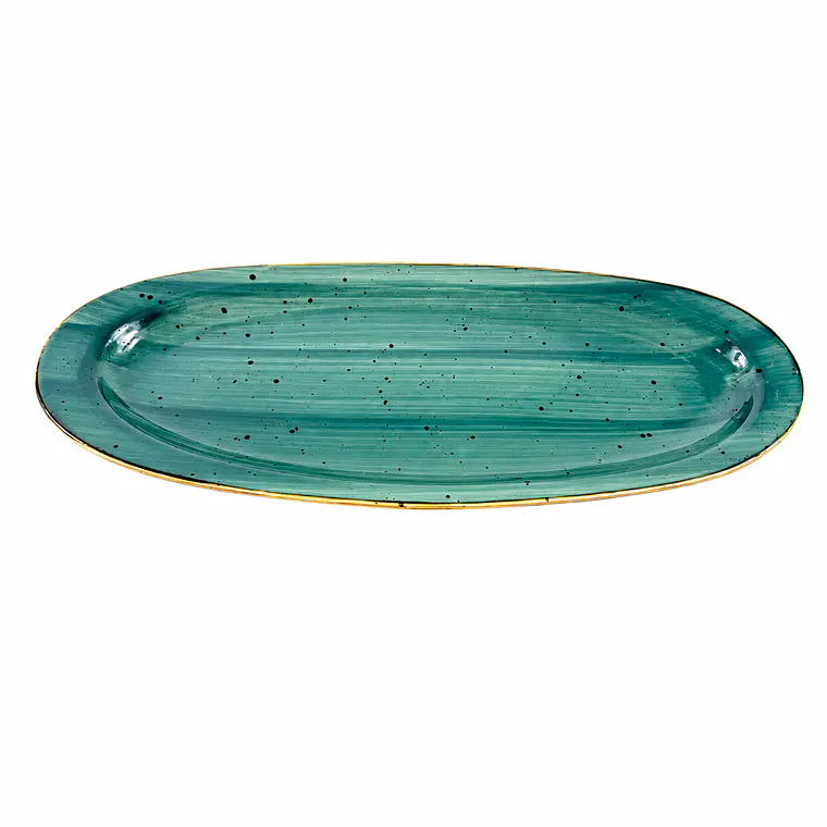 PLATON TENDIDO ARUBA LARGO OVALADO VERDE (40.5 x 15 x 2.5) CM 1
