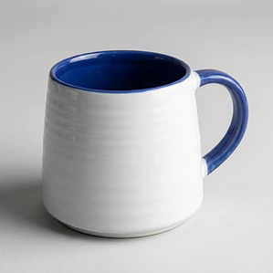 JARRO BLANCO INT./ASA AZUL (8 x 8.5) CM - 350 ML