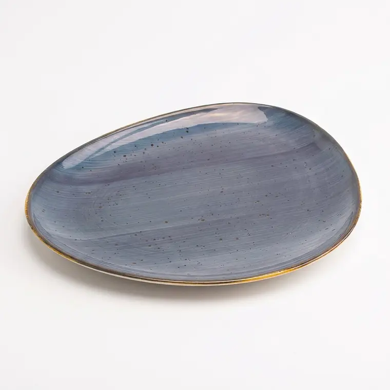 PLATO TENDIDO ARUBA AZUL ESCALONADO B/DORADO (25 x 20 x 2.5) CM 1