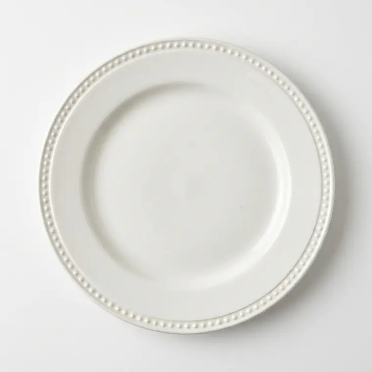 PLATO TENDIDO BLANCO C/PUNTOS RELIEVE (21 x 21 x 2) CM - 8