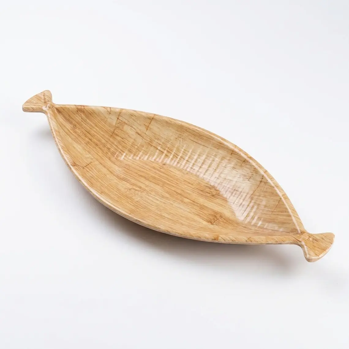 PLATO OVALADO EN PUNTA MADERA RUSTIKO MELAMINE - 15.5