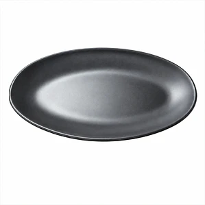 PLATO OVALADO LUXE NEGRO MELAMINE - 14.5