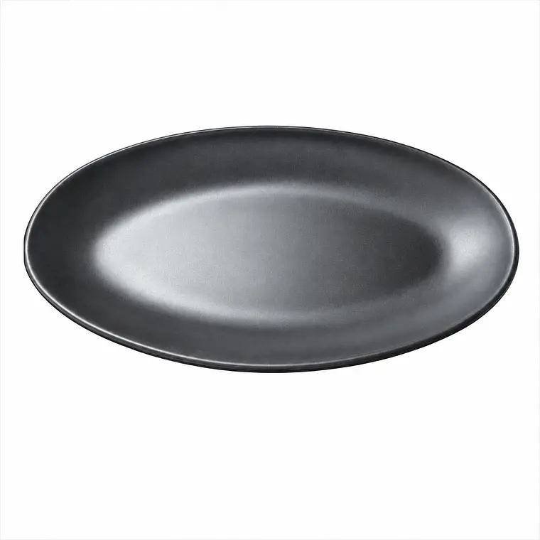 PLATO OVALADO LUXE NEGRO MELAMINE - 14.5