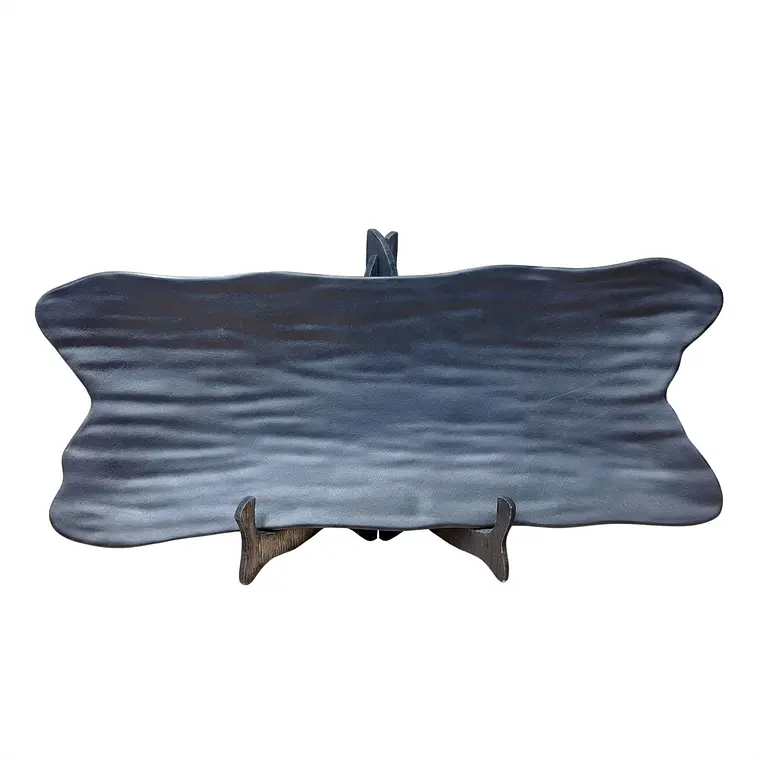 PLATO RECTAN. LUXE NEGRO MELAMINE - (32 x 12.5) CM 1