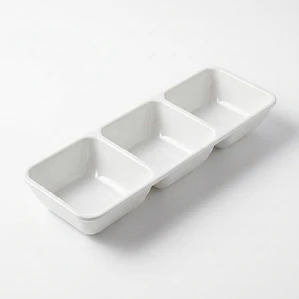 SALSERA CUADR. CLARITY MELAMINE 3 DIV - (22 x 7) CM
