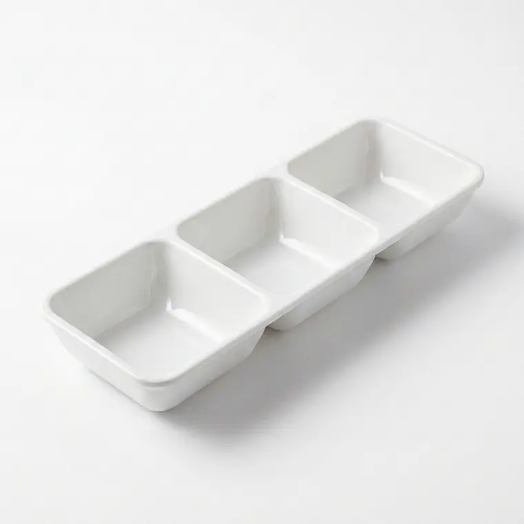 SALSERA CUADR. CLARITY MELAMINE 3 DIV - (22 x 7) CM 1