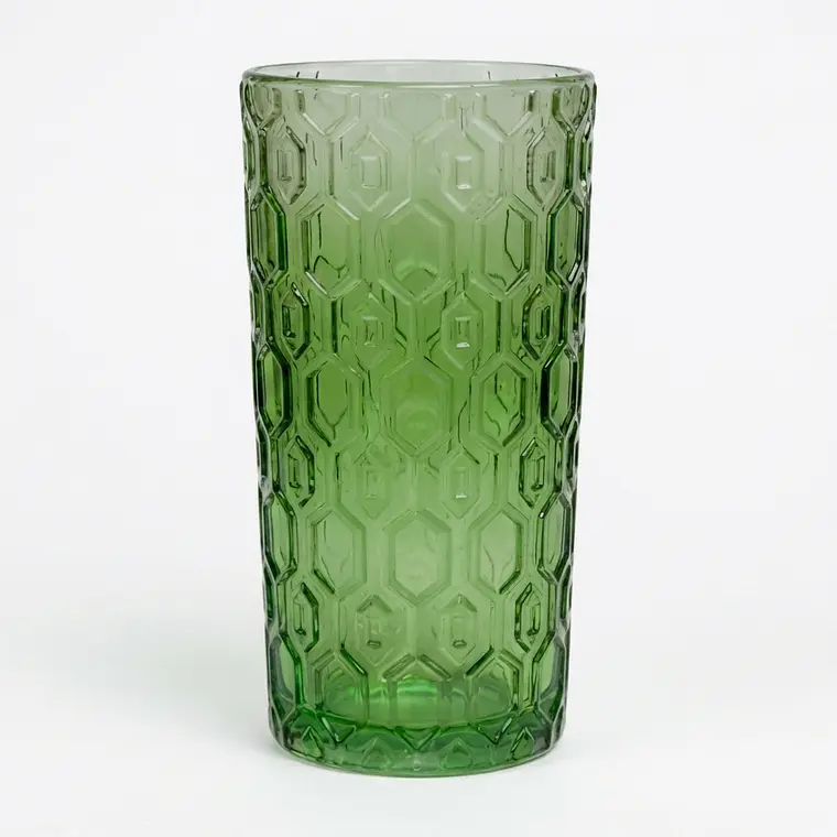 JUEGO DE 6 VASOS ALTO COPO VERDE - 370 ML  1