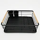 ESCURRIDOR PLATOS ACERO NEGRO A/MADERA - Miniatura 1