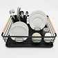 ESCURRIDOR PLATOS ACERO NEGRO A/MADERA - Miniatura 2