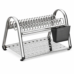 ESCURREPLATOS ACERO C/PORTA CUB.NEGRO