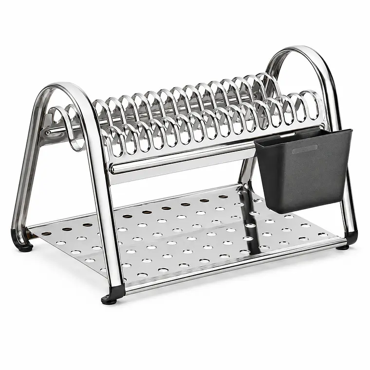 ESCURREPLATOS ACERO C/PORTA CUB.NEGRO 1
