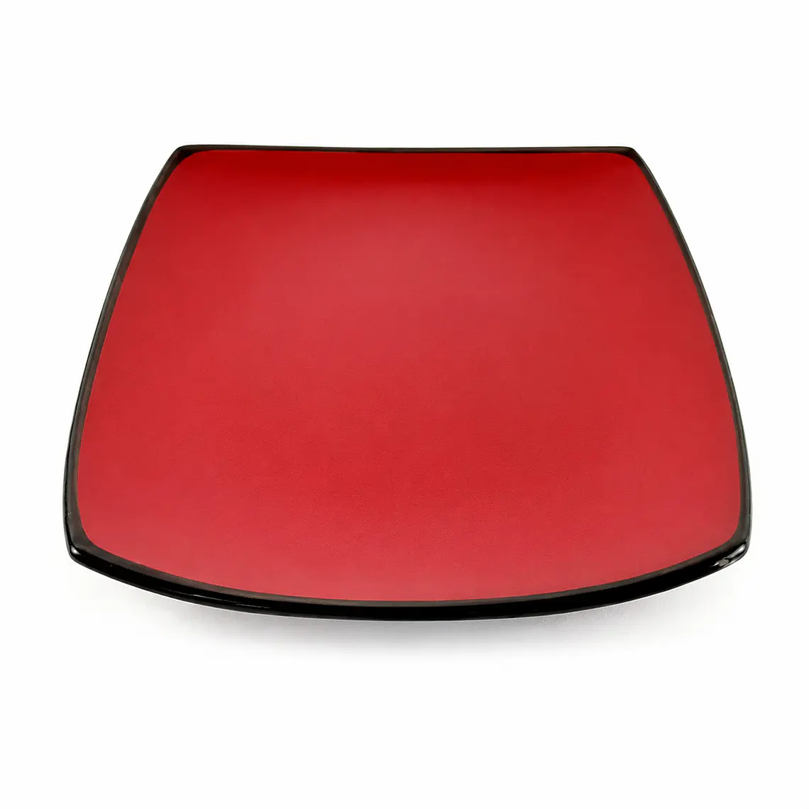 PLATO TENDIDO CUADRADO ROJO EXT NEGRO - 7.8
