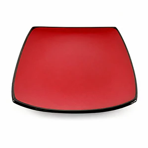 PLATO TENDIDO CUADRADO ROJO EXT NEGRO - 7.8