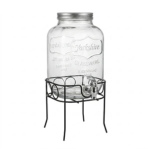 DISPENSADOR DE VIDRIO C/RACK Y TAPA - 5 LT