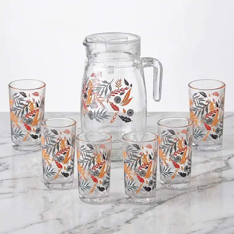 JUEGO JARRA 1.6 L DE 7 PIEZAS (6 VASOS 212 ML) 1