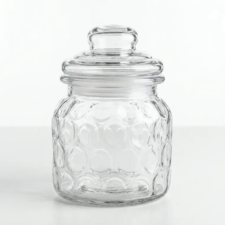 FRASCO VIDRIO TAPA VIDRIO - 600 ML 1