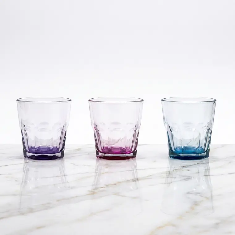 VASO TRANSP. FONDO COLOR - 245 ML 1