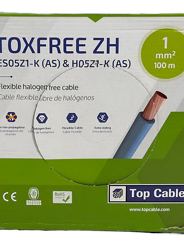 Cable Libre De Halógeno H05z1, 1 Mm2 100 Metros