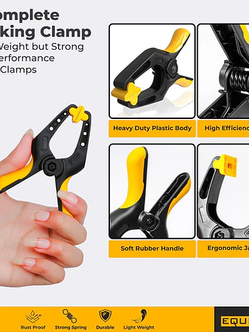 Pinza Abrazadera Con Resorte 4 , Pack 10 Unidades