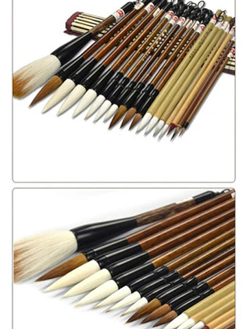 Juego De Pinceles De Pintura Estilo Claborate Para Acuarela Marrón Claro