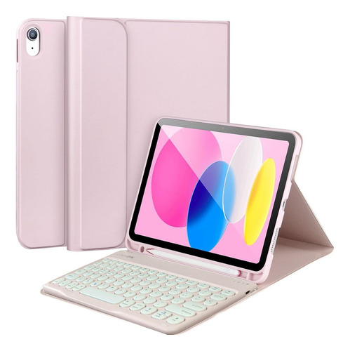 Carcasa Funda con Teclado Para iPad Air 4ª y 5ª Gen 10.9 Pink