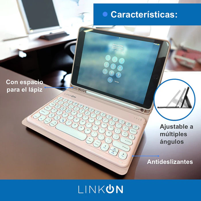 Carcasa Funda con Teclado Para iPad 7ªm 8ª y 9ª Gen 10.2