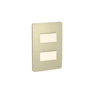 Interruptor Doble Dorado/beige Schneider Orion S713261234 