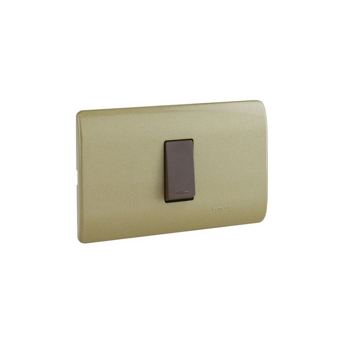 Interruptor Simple 16a Dorado/café Schneider 1