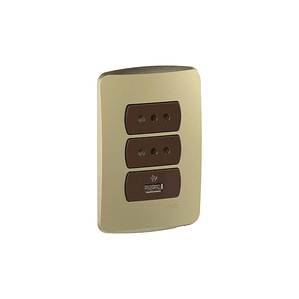 Cargador Usb + 2 Enchufes Dorado/café Schneider Miluz