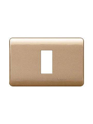 Placa 1 Puesto Genesis Dorado Schneider Pack 2 Unidades