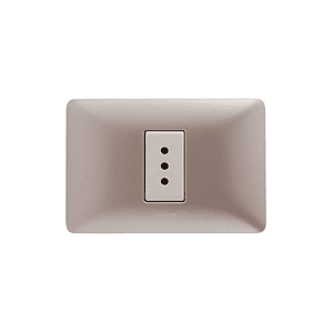 Enchufe Simple Bticino Matix Beige Placa Titanio Sam5113btf Marrón