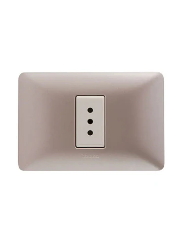 Enchufe Simple Bticino Matix Beige Placa Titanio Sam5113btf Marrón